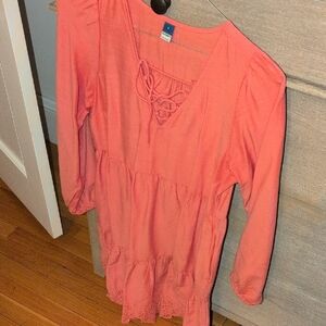 Coral Lace-Up Women's Dress